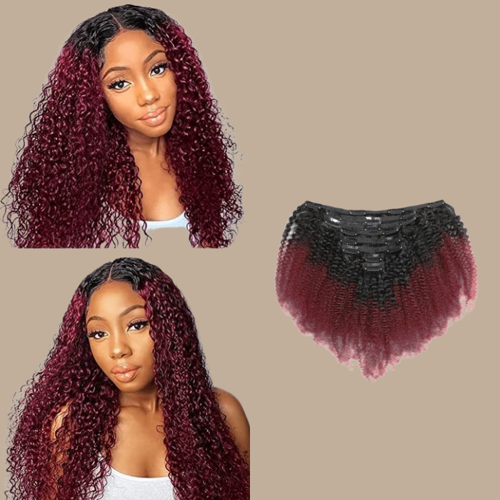 Kit Extensions à Clips Afro Curly Ombre Ombre Brun Foncé 99J 120 gr Ombre Brun Foncé 99J 120 Gr