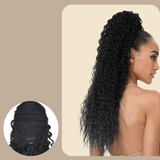 Queue de cheval Ponytail Brun Foncé A Cordon Remy Hair Deep Wave Brun Foncé 1B