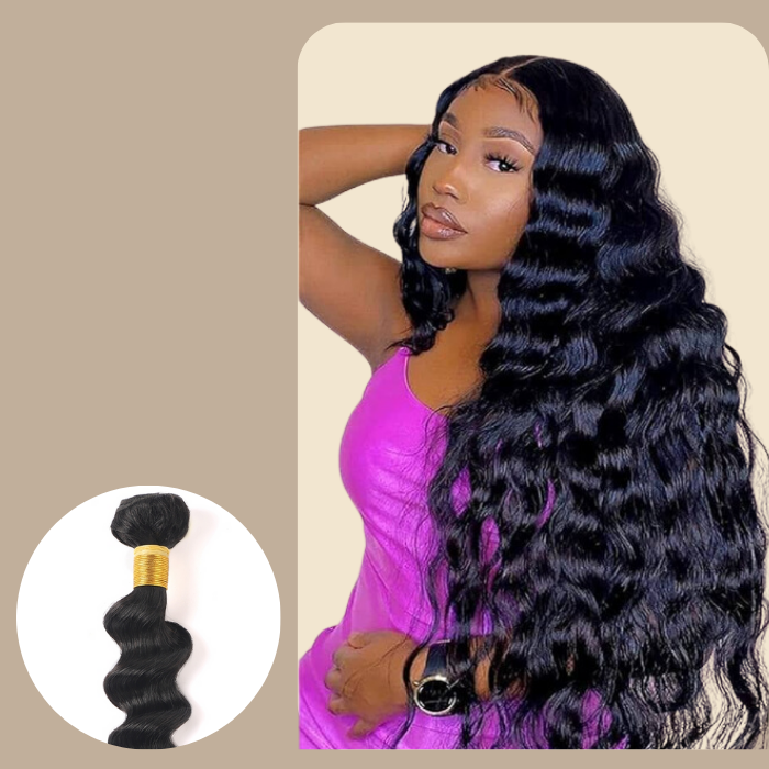 Tissage Cheveux Vierge Human Hair Loose Deep 7A Brun Foncé 1B 100 Gr Brun Foncé 1 Pc