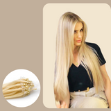 100 Extensions Anneaux Raides Blond Blond 18" | 46 Cm