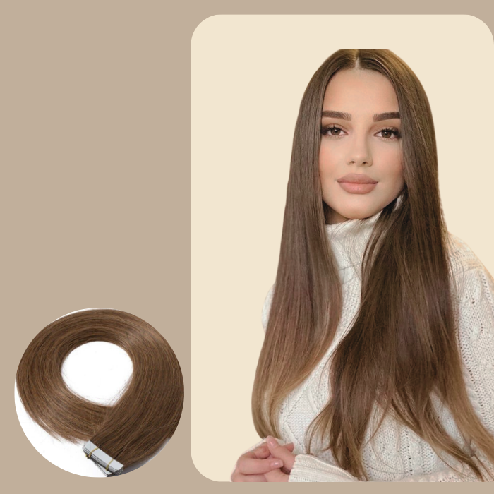 Extensions Adhésives / tapes raides Marron Clair Marron Clair