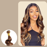 Tissage Cheveux Vierge Human Hair Body Wave 7A Chatain Méché Blond P4/27 100 Gr Chatain méché blond P4 27 1 Pc