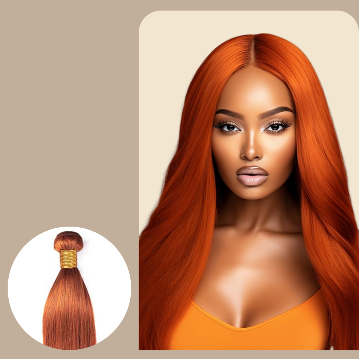 Tissage Cheveux Vierge Human Hair Straight 7A Ginger 350# 100 Gr Ginger 350# 1 Pc