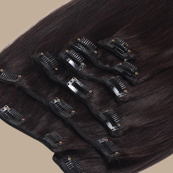 Extensions Clips Raides Brun Foncé Brun Foncé 120 Gr