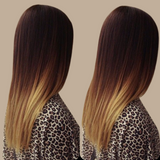 Extension à Clips Straight Ombre Brun Chocolat Blond Mono Bande Maxi Volume Ombre Brun Chocolat Blond