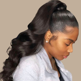 Queue de cheval Ponytail Brun Foncé A Cordon Remy Hair Body Wave