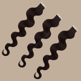 Extensions Adhésives Ondulées Brun Foncé Brun Foncé 20" | 51 Cm 50 Gr