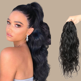 Queue de cheval Ponytail Brun Foncé à Pince Naturel Remy Hair Body Wave Brun Foncé 1B