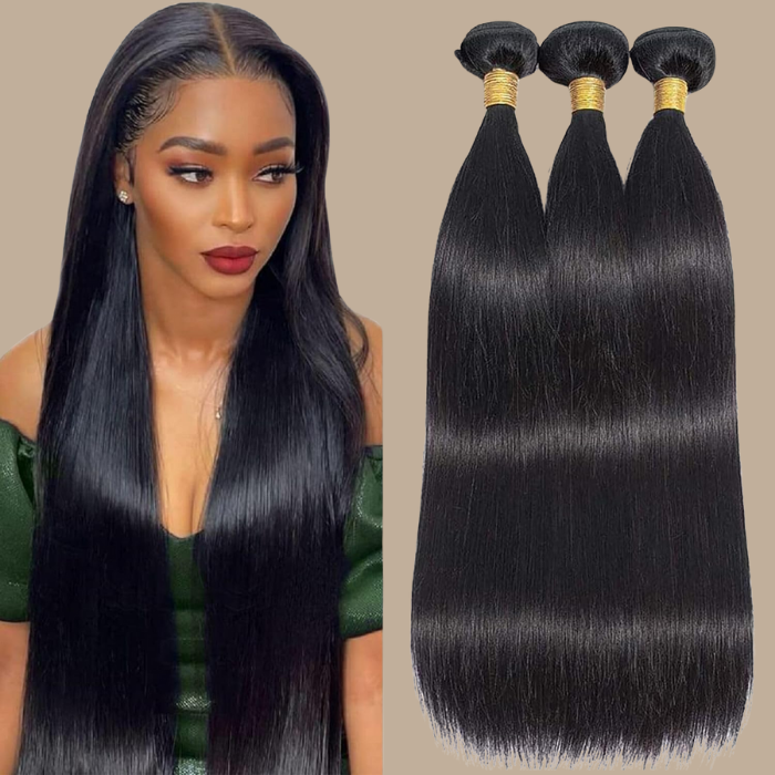 Tissage Cheveux Vierge Human Hair Straight 7A Brun Foncé 1B 100 Gr Brun Foncé 1 Pc