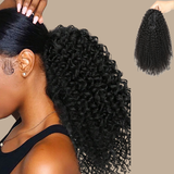 Queue de cheval Ponytail Brun Foncé à Pince Naturel Remy Hair Afro Curly Brun Foncé 1B