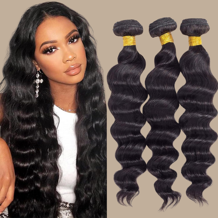 Tissage Cheveux Vierge Human Hair Loose Deep 7A Brun Foncé 1B 100 Gr Brun Foncé 1 Pc