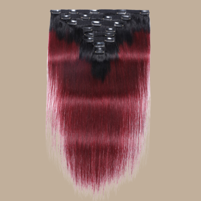 Kit Extensions à Clips Straight Ombre Brun Foncé 99J 120 gr Ombre Brun Foncé 99J 120 Gr