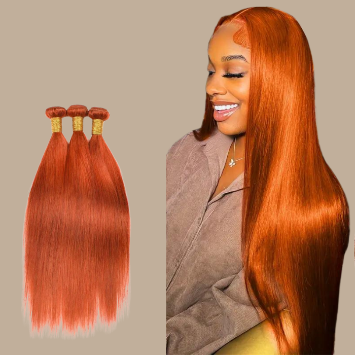 Tissage Cheveux Vierge Human Hair Straight 7A Ginger 350# 100 Gr Ginger 350# 1 Pc