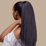 Queue de cheval Ponytail Brun Foncé A Cordon Remy Hair Kinky Straight Brun Foncé 1B