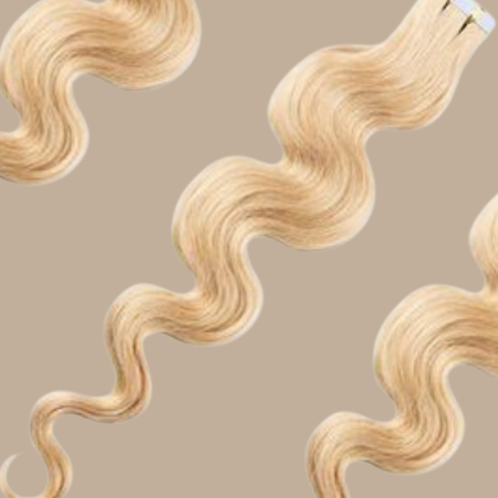 Extensions Adhésives Ondulées Blond Platine Blond Platine 20" | 51 Cm 50 Gr