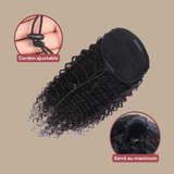 Queue de cheval Ponytail Brun Foncé A Cordon Remy Hair Deep Wave Brun Foncé 1B