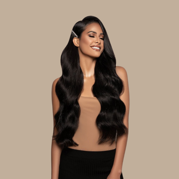 Extension à Clips Body Wave Noir Mono Bande Maxi Volume Noir