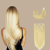 Kit Extensions à Clips Straight Blond Platine Blond Platine 120 Gr