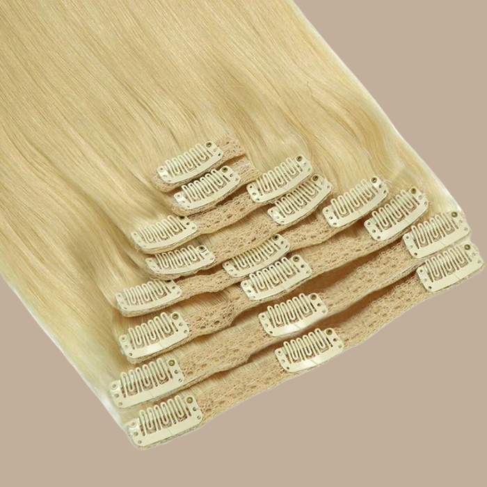 Kit Extensions à Clips Straight Blond Platine Blond Platine 120 Gr