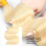 Tissage Cheveux Vierge Human Hair Body Wave 7A Blond Platine 613# 100 Gr Blond Platine 1 Pc