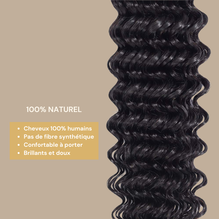 Tissage Cheveux Vierge Human Hair Deep Wave 7A Brun Foncé 1B 100 Gr Brun Foncé 1 Pc