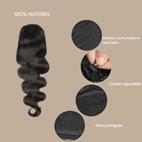 Queue de cheval Ponytail Brun Foncé A Cordon Remy Hair Body Wave