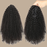 Queue de cheval Ponytail Brun Foncé à Pince Naturel Remy Hair Afro Curly Brun Foncé 1B