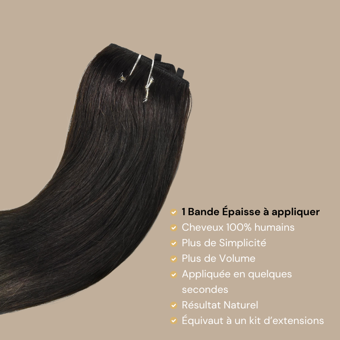 Extension à Clips Straight Ombre Brun Foncé 99J Mono Bande Maxi Volume Ombre Brun Foncé 99J