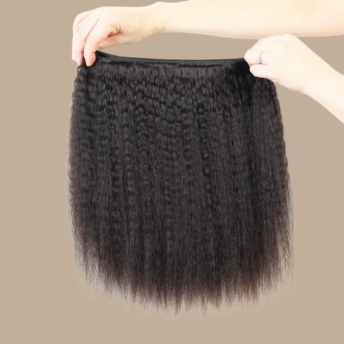 Tissage Cheveux Vierge Human Hair Yaki Straight 7A Brun Foncé 1B 100 Gr Brun Foncé 1 Pc