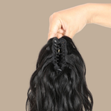 Queue de cheval Ponytail Brun Foncé à Pince Naturel Remy Hair Body Wave Brun Foncé 1B