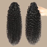 Queue de cheval Ponytail Brun Foncé à Pince Naturel Remy Hair Kinky Curly Brun Foncé 1B