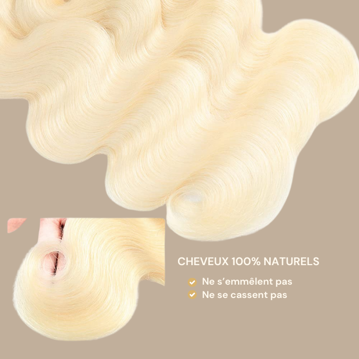 Tissage Cheveux Vierge Human Hair Body Wave 7A Blond Platine 613# 100 Gr Blond Platine 1 Pc