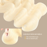 Tissage Cheveux Vierge Human Hair Body Wave 7A Blond Platine 613# 100 Gr Blond Platine 1 Pc