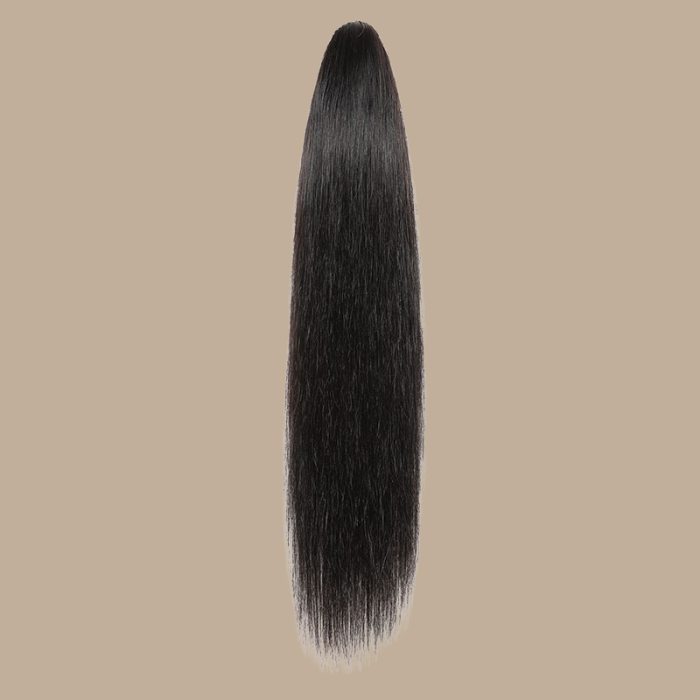 Queue de cheval Ponytail Brun Foncé à Pince Naturel Remy Hair Straight Brun Foncé 1B