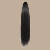 Queue de cheval Ponytail Brun Foncé à Pince Naturel Remy Hair Straight Brun Foncé 1B