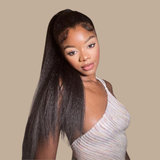 Queue de cheval Ponytail Brun Foncé Ruban Magique Remy Hair Yaki Straight Brun Foncé 1B