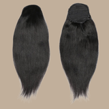 Queue de cheval Ponytail Brun Foncé A Cordon Remy Hair Yaki Straight Brun Foncé 1B