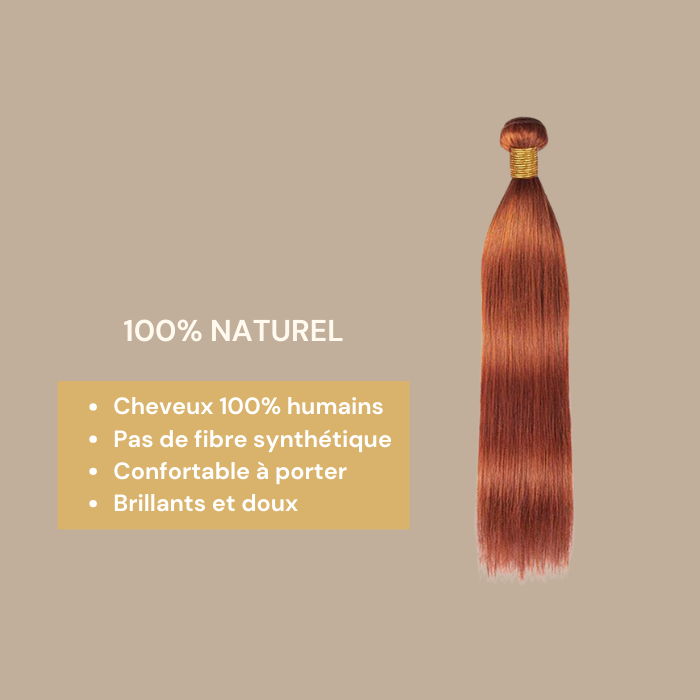 Tissage Cheveux Vierge Human Hair Straight 7A Ginger 350# 100 Gr Ginger 350# 1 Pc