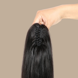 Queue de cheval Ponytail Brun Foncé à Pince Naturel Remy Hair Straight Brun Foncé 1B