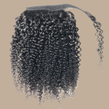 Queue de cheval Ponytail Brun Foncé Ruban Magique Remy Hair Kinky Curly Brun Foncé 1B