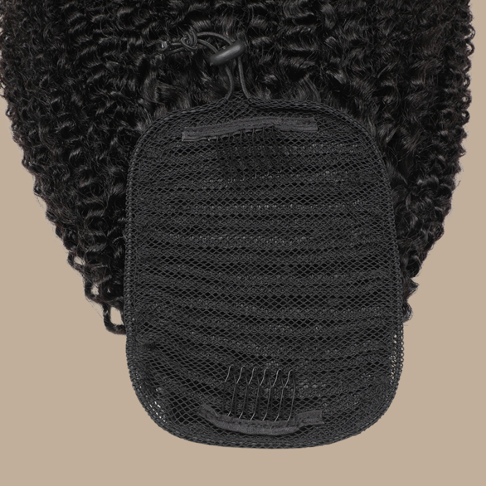 Queue de cheval Ponytail Brun Foncé A Cordon Remy Hair Afro Curly Brun Foncé 1B