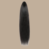 Queue de cheval Ponytail Brun Foncé à Pince Naturel Remy Hair Yaki Straight Brun Foncé 1B