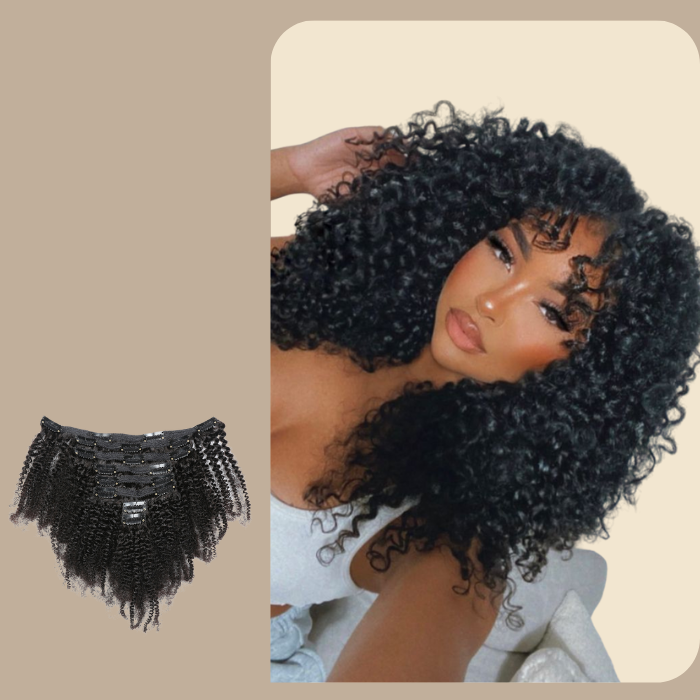 Kit Extensions à Clips Afro Curly Noir 120 gr Noir 120 Gr