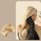 Extension Clip Raide Couleur Unie Blond Platine 120 Gr