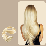 Extension Clip Raide Couleur Unie Blond Platine 120 Gr