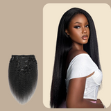 Kit Extensions à Clips Kinky Straight Noir 120 gr Noir 120 Gr