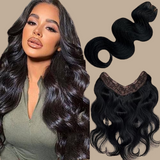 Extension à Clips Body Wave Noir Mono Bande Maxi Volume Noir