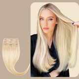 Extensions Clips Raides Blond Platine Blond Platine 120 Gr