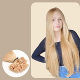 100 Extensions Kératine Raides Blond Blond 18" | 46 Cm 80 Gr