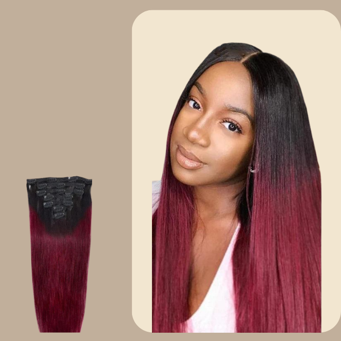 Kit Extensions à Clips Straight Ombre Brun Foncé 99J 120 gr Ombre Brun Foncé 99J 120 Gr